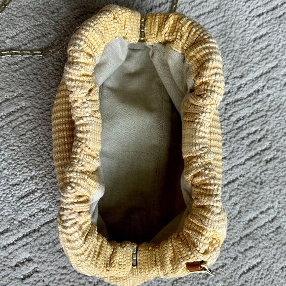 Mansur Gavriel Mini Cloud Woven Clutch in Natural with Chain Strap - Picture 6 of 13